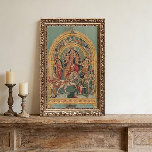 Impression sur toile Shri Durga décoration murale cadre 50x76