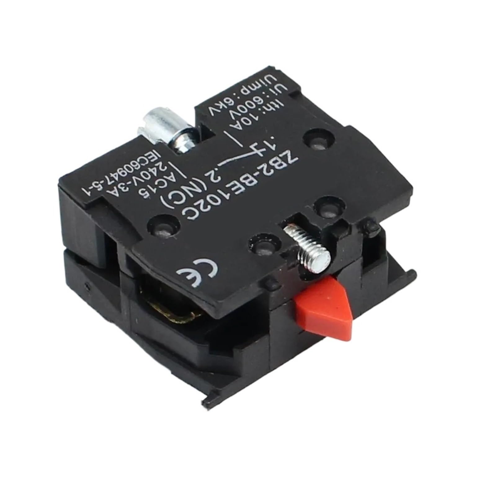 ZUC 1pcs Xb2 Push Button Switch Zb2be102c(NC) Contact Block Zb2-be101c (NO)(Color:ZB2-BE102C NC)