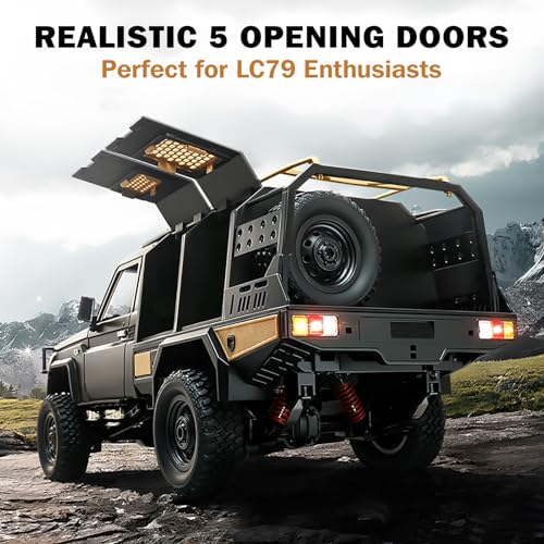 1/12 RC Crawler, MN82S RC Rock Crawler 4x4 Toyota LC79 RC Truck, 2.4GHz Remote Control Off Road Car with LED Lights for Adults, Hobby Grade RTF Toy Vehicle Gifts - Image 6