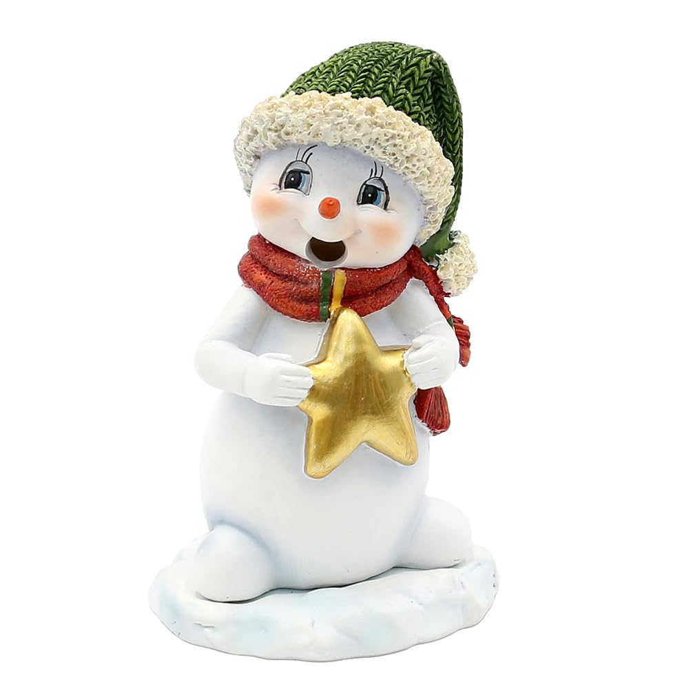 Keramik Schneemann - Deko, Räuchermännchen, Rauchfigur, Schneekinder - Schneemänner mit Räuchermann - Funktion als 3er Set mit Mütze und Schal in rot, grün und orange, L/B/H 8 x 7 x 12 cm