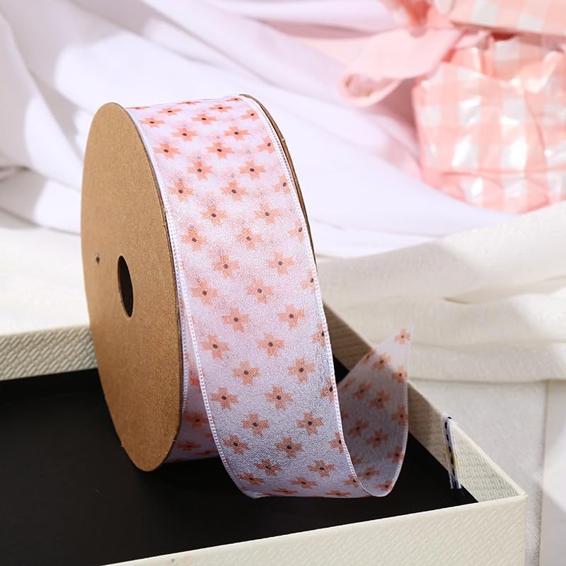 Nastro Nastro di seta 1/2 Rotolo Nastro Floreale Nastro Di Seta Chiffon for Confezioni Regalo Bouquet Di Fiori Nastro Da Imballaggio for La Lavorazione Nastro Di Chiffon Nastro Artigianale Di Organza(