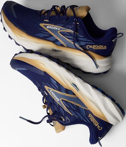 Brooks Cascadia 19 Shoes Blue Gold SS26, Size 43 - Eur - 6