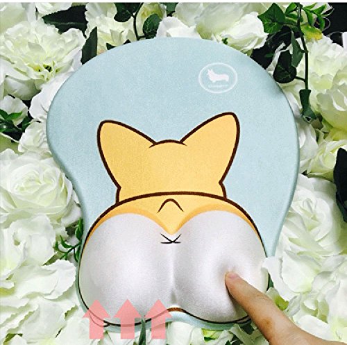 123Arts 3D Funny Corgi Butt Shape Silicone Mouse Pad Mouse Mat- 8.6X10.2 Inch #TOP3