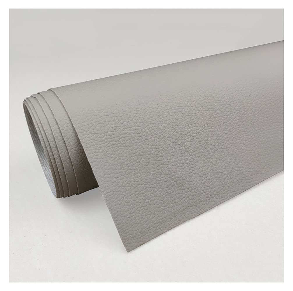 Tissu effet simili cuir gris souple 1.6x7m pour rénover facilement votre intérieur