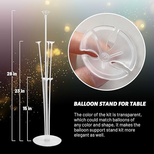 Image of JOYYPOP 24 Sets Balloon Stand Kit, Balloon Sticks with Base Birthday Graduation Party Decorations Wedding
