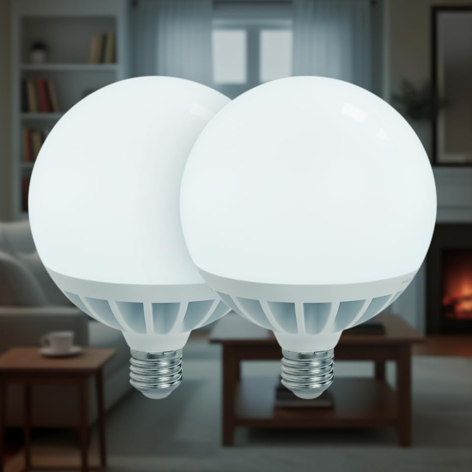 LED ATOMANT Pack 2x Bombilla LED E27 G120 Potentisima 25W. Color Blanco Frio (6500K). Globo de 2450 Lumenes. 330 Grados Apertura.