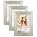 Icona Bay 5x7 Picture Frame (3 Pack, Silver), Silver Photo Frame 5 x 7, Wall Mount or Table Top, Set of 3 Regency Collection