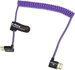 Alvin's Cables HDMI 2.1 Cable 8K 8K@60Hz 4K@120Hz High Speed Braided Spiral Cable for Atomos Ninja, Feelworld, Sony FS5 FS7 FX9,BMPCC,Canon C300 C500,Left to High Angle Purple