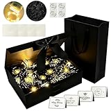 HuaMuDM Geschenkbox Schwarz,26x19x8cm,Geschenkbox Mit Schleife,Magnetische,Geschenkverpackung,...