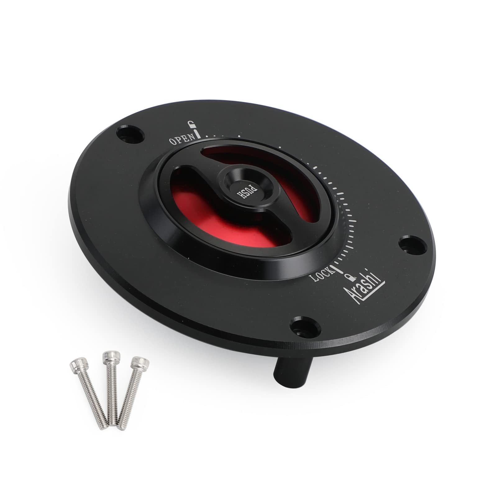 Areyourshop Keyless Quick Release Push & Turn Fuel Cap for Honda CBR600 F2/F3/F4/F4i 1991-2006, CBR600RR 2003-19, VFR800F Interceptor 800 1998-09,