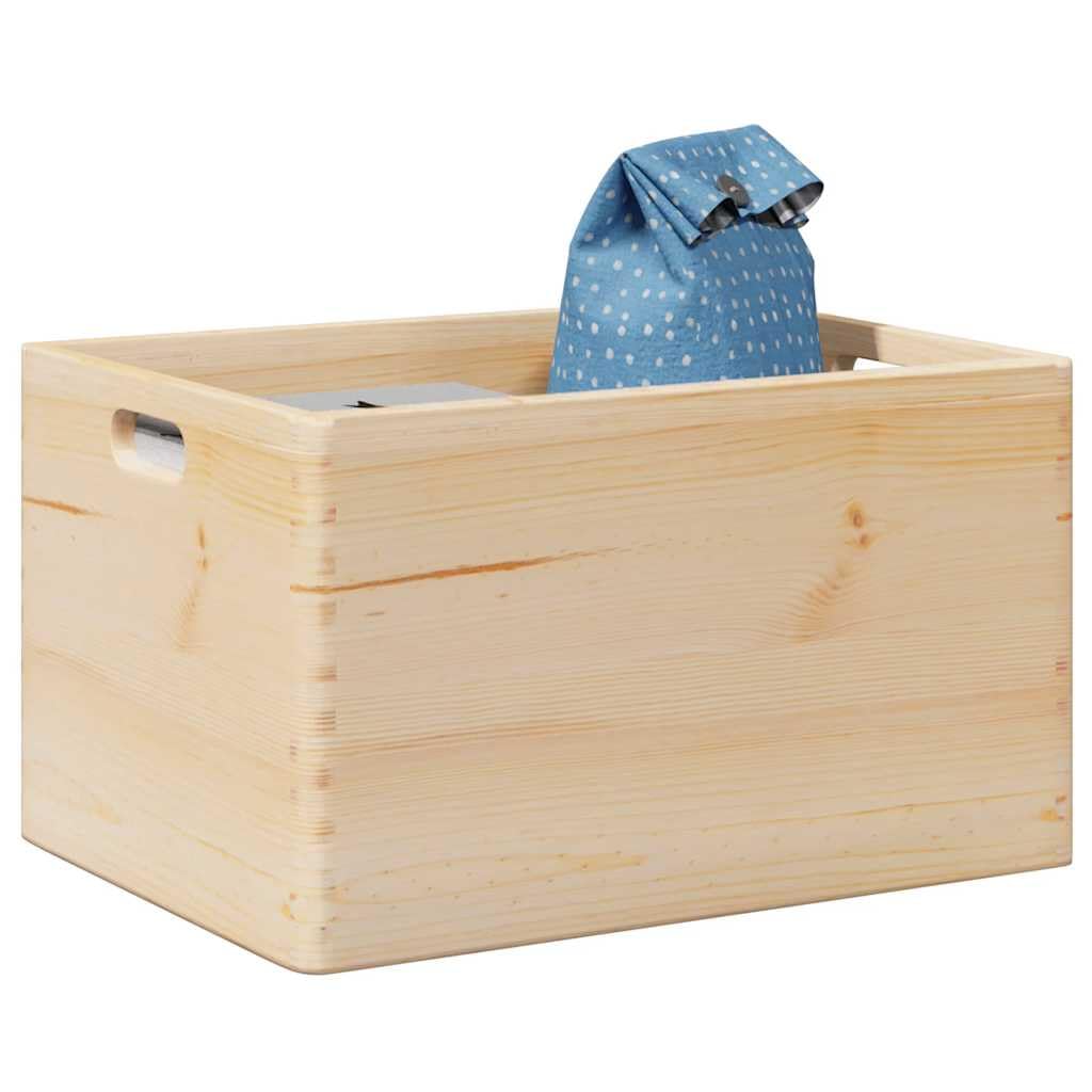 Cassetta in legno con manici, in legno di pino massiccio, 40 x 30 x 23 cm, 22 litri, organizer per cucina, bagno, ufficio, impilabile
