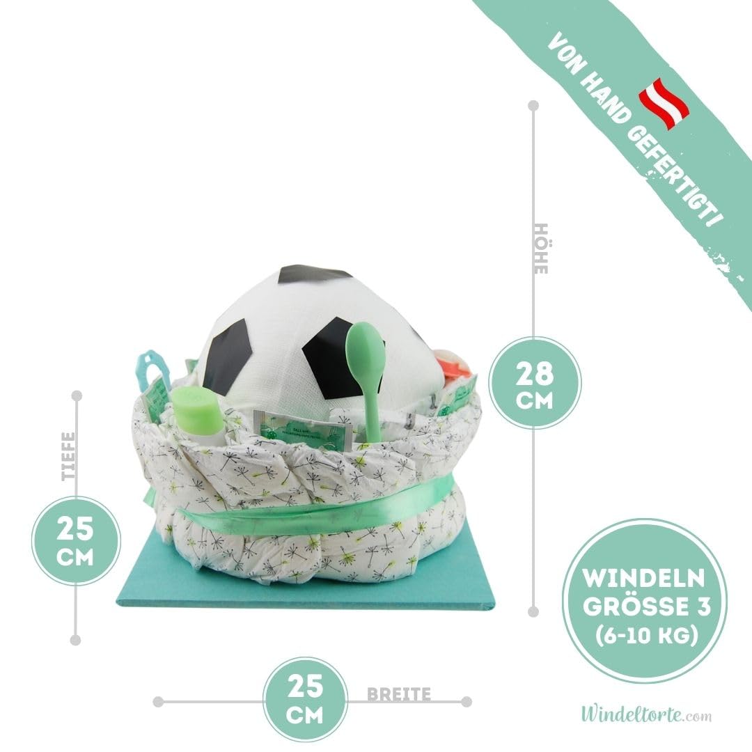 com ® Windelfußball für kleine Kicker - [WOWeffekt garantiert] | Geschenk zur Geburt | Taufgeschenk | Geschenk zur Babyparty – Jetzt Bilder ansehen…