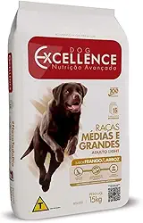 Selecta Ração Dog Excellence Para Cães Adultos Light Frango E Arroz 15Kg Para Todas Médio Adulto