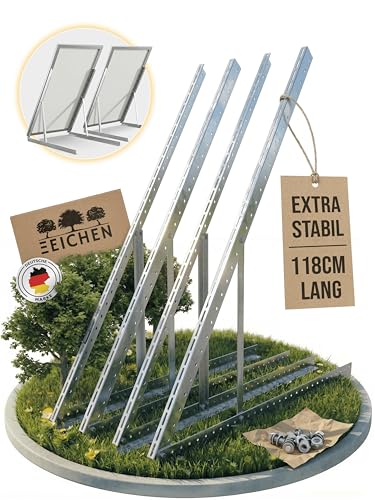 Drei Eichen - 4x Balkonkraftwerk Halterung.118cm stabiles 3mm Aluminiumprofil mit hochwertigen...