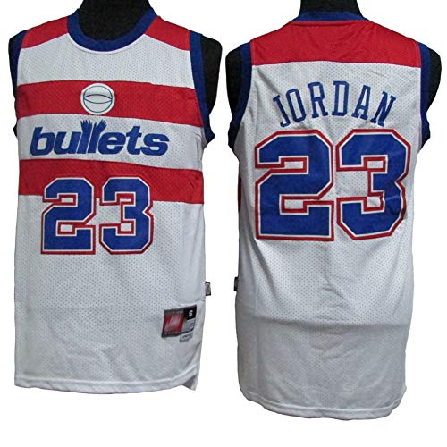 XH-Sport 23# Michael Jordan Classic Jersey Ropa de Baloncesto para Hombres, Uniforme de Ventilador Unisex Vintage de Tela Transpirable Fresca All-Star (Edición Bullets),B,M(175CM/65~75Kg)