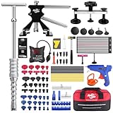 Super PDR Dent Remover Tool for Car, Paintless Dent Removal Kit with Adjustable Width Bridge Puller, Dent Lifte, T-Bar, PDR Light, Slide Hammer for Car Dent Remover,Small & Large Hail Dent