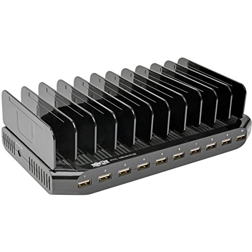 10-Port USB Charging Station with Adjustable Storage, 12V 8A (96W) USB Charger O