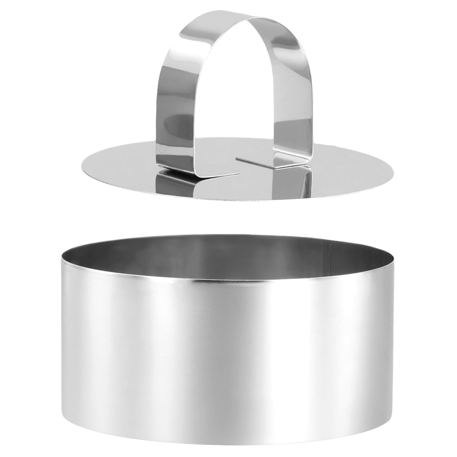 CEWROM Set Di 10 Anelli In Acciaio Inox Per Dessert E Mousse - Anelli Da Cucina Professionali, Lavabili In Lavastoviglie, Per Torte E Hamburger - 5