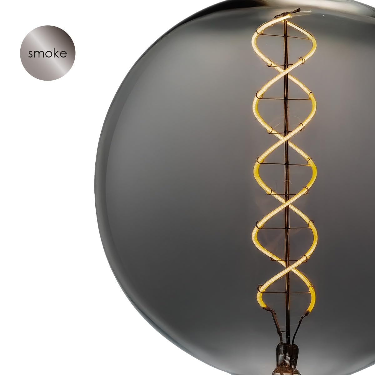 home sweet home collection Edison Vintage E27 | LED-Filament-Leuchtmittel Globe | G180 Spiral LED-Lampe | Rauch | Dimmbar | 6W 180lm 1800K | warmweißes Licht | für E27-Fassungen