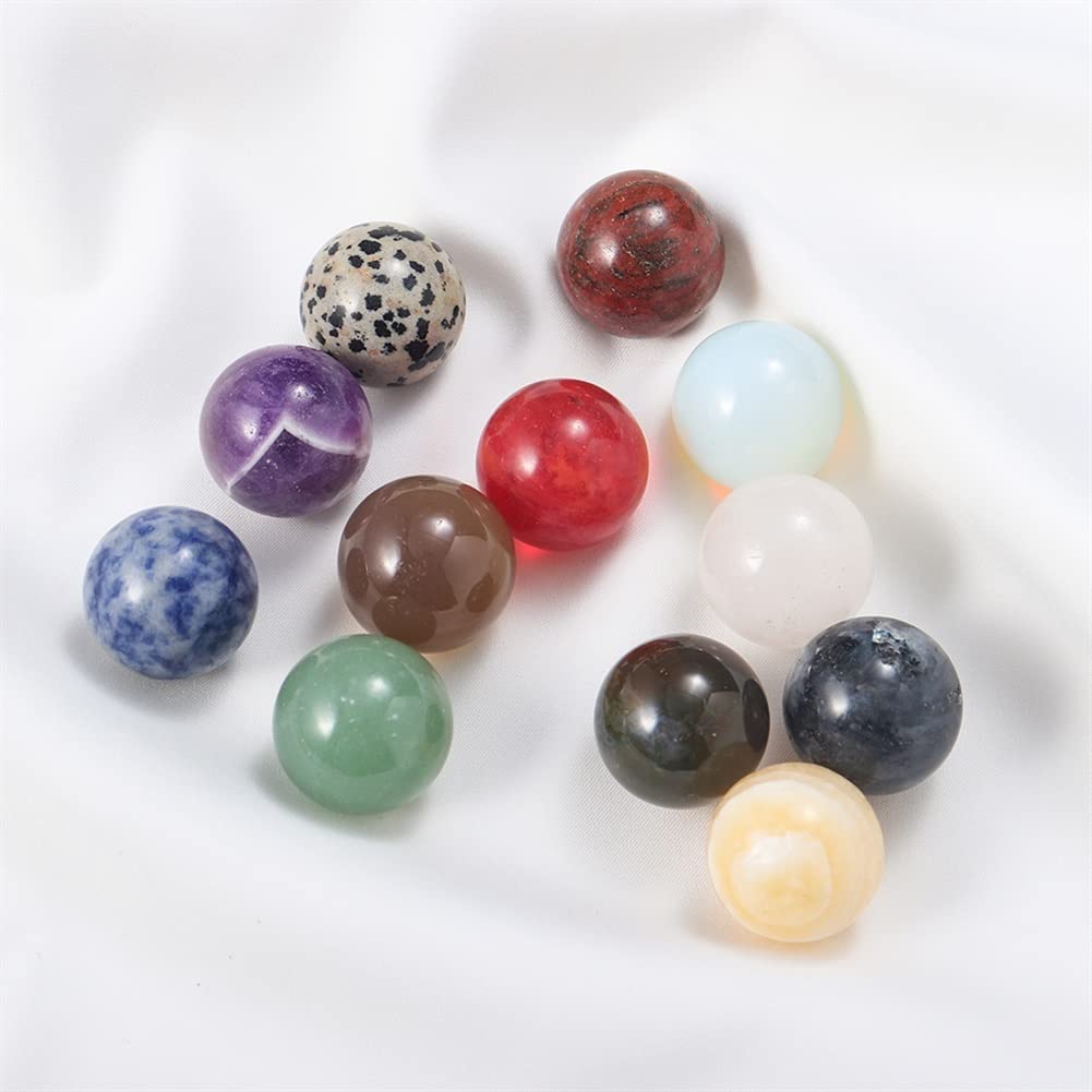 Juego de bolas de piedra cruda de cristal, caja de colección de muestras de piedra pulida for enseñanza de investigación, decoración del hogar, se puede utilizar for decoración de oficina en el hogar