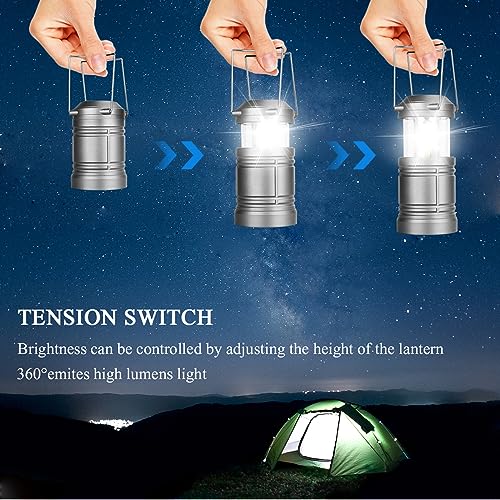LED Camping Lantern, Battery Powered Hanging Lantern for Outdoor Camping Emergency Power Outages, 4 Pack - image 4