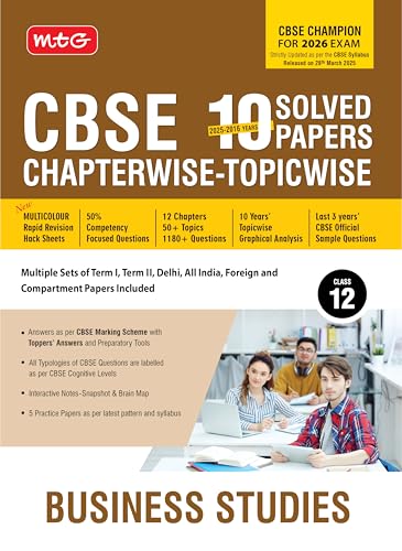 MTG CBSE 10 Years (2025-2016) Chapterwise Topicwise Solved Papers...