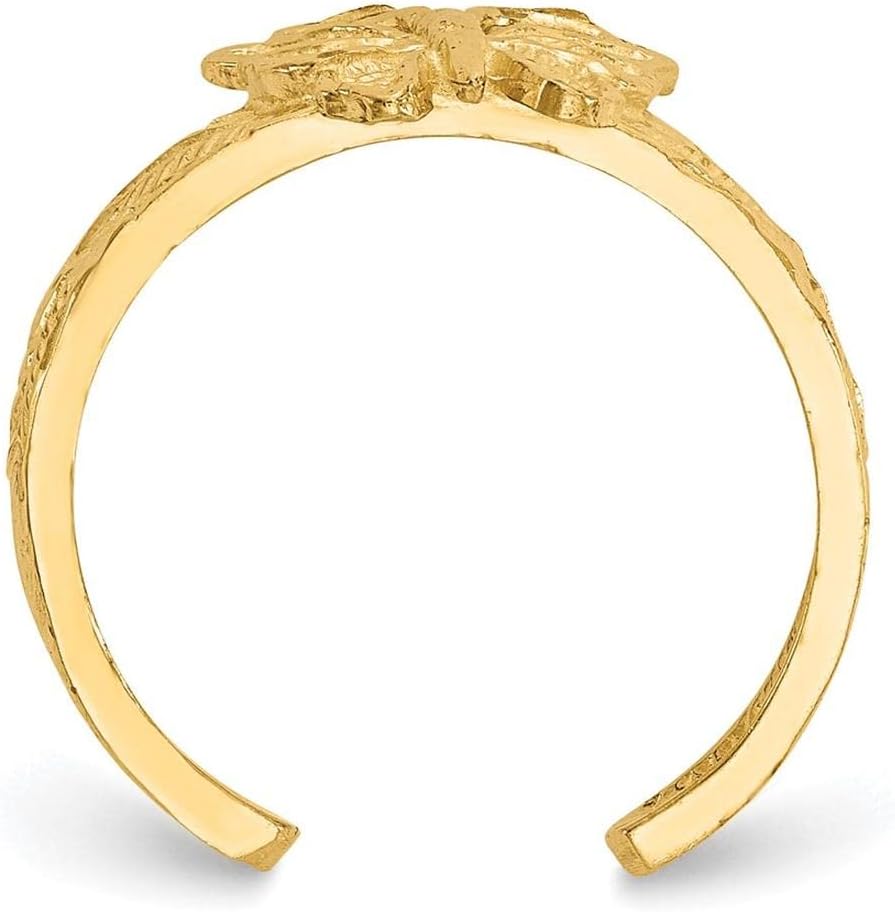 14k Yellow Gold Butterfly Toe Ring