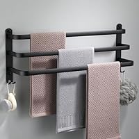 Wit handdoekenrek wandmontage meerlaagse handdoekstang met haken ruimte aluminium handdoekstandaards voor badkamer hotel keuken, eigentijdse stijl 3 lagen 30 cm