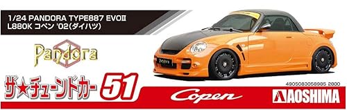Miniatura 5 de Aoshima 124 The Tuned Car Series No.51 Daihatsu Pandora TYPE887 EVOII L880K Copen 2002 Modelo de plástico