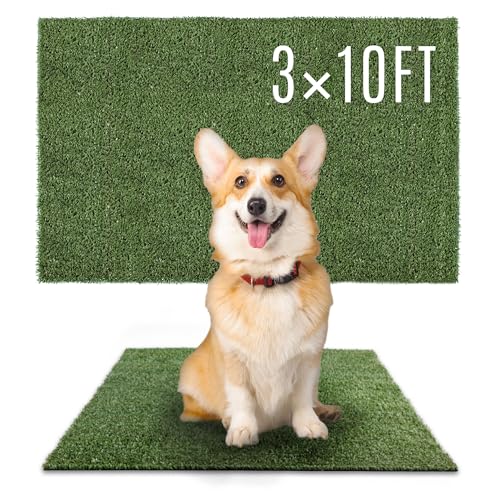 Image of SUNTURF Dog Grass Pads 3 x 10 FT, 0.4 inch Artificial Grass Pee Pads for Dogs Potty Extra Large Fake Grass Rug Turf Mat for Dogs Training Garden Lawn Artificial Grass Rug Indoor Outdoor