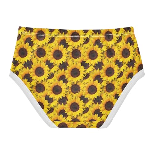 Little Girls' Soft Cotton Underwear Kids Breathable Comfort Sunflower Panties Briefs Toddler2