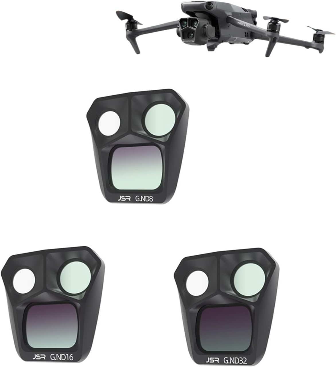 ND8 Graduated & ND16 Graduated & ND32 Graduated Filter Set (3 Pack) for DJI Mavic 3 Pro Drone Lens Filter Set with Multi-Layer Coatings HD Optical Glass Waterproof/Scratch Drone Lens Filter