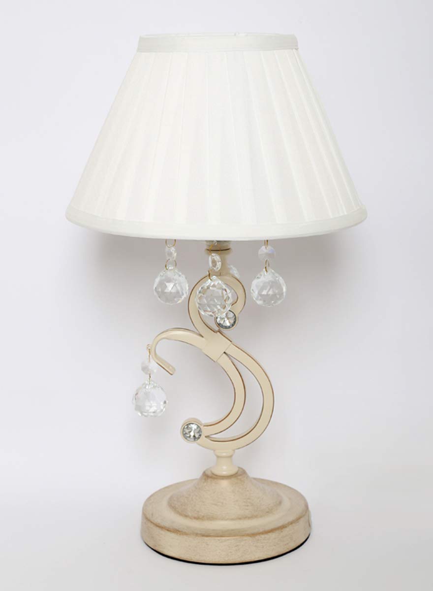 Homes r us Aspen Table Lamp, Beige/White - 25 x 45 cm