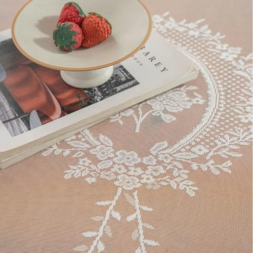 Nappe de table rectangulaire blanche 140x200 pour décoration de fête - 4