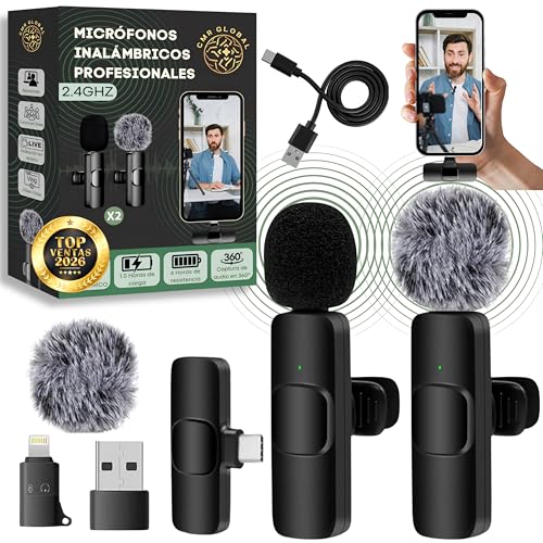 Pack Pro 2 Pcs Micrófono Inalámbrico Para Iphone, Ipad, Android, Pc, Con Usb-C, Microfonos De Solapa Con Clip Para Grabación De Vídeo, Youtube, Twitch, Tiktok Podcast, En Vivo Con Cancelación De Ruido Pack Pro 2 Pcs Micrófono Inalámbrico Para Iphone, Ipad, Android, Pc, Con Usb-C, Microfonos De Solapa Con Clip Para Grabación De Vídeo, Youtube, Twitch, Tiktok Podcast, En Vivo Con Cancelación De Ruido