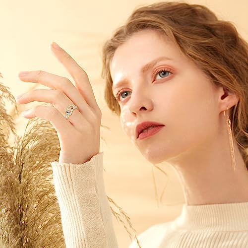 MissNaNa Customized Mothers Ring with 2-8 Birthstones & Names Personalized Birthstone Rings Family Name Rings Ideal Jewelry Gift for Wife Mother Grandma 5