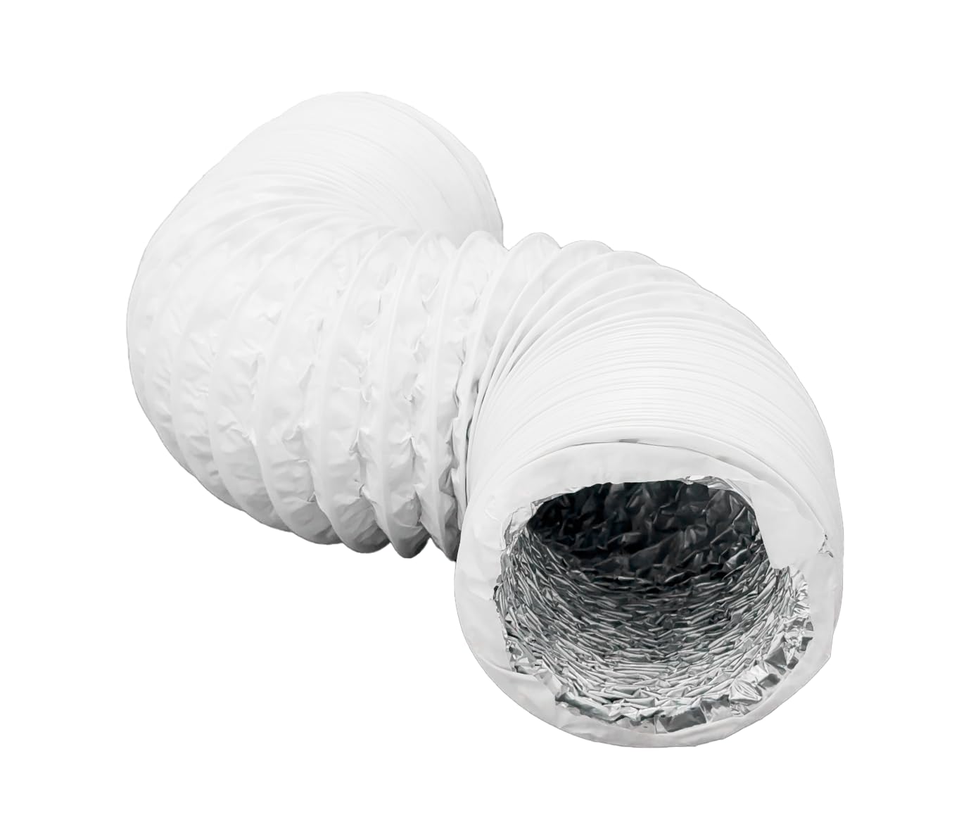 H&C VENT Tubo flessibile di scarico – con alluminio – Isolamento PVC – Tubo flessibile – Uscita di ventilazione tubo flessibile per condizionatori d'aria, asciugatrice (bianco, Ø 200 mm – 3 m)