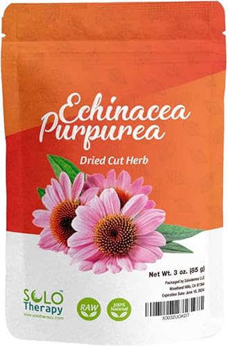 Echinacea Purpurea Herb 3 onzas, té de hierbas Echinacea Purpurea, hierba seca cortada, bolsa resellable, calidad premium, 100% natural