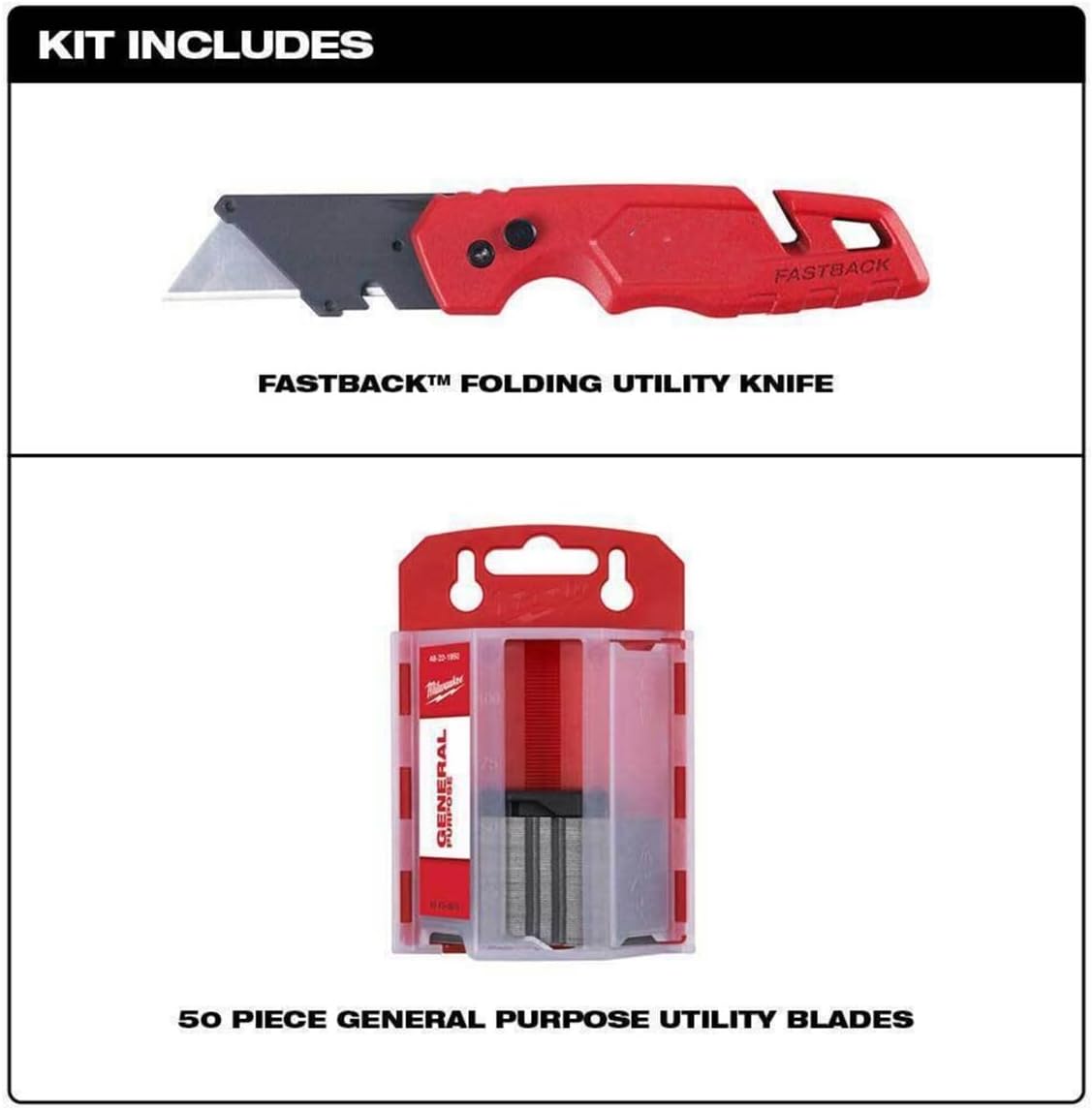 48-22-1504 Fits Milwaukee Tool Fastback Folding Utility Knife With Blade Storage And
