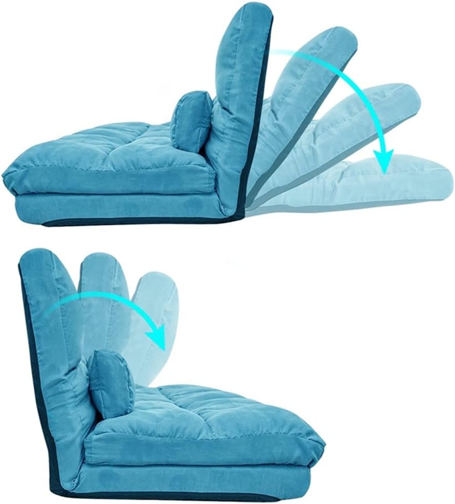 Sofa Bed Chaise Lounge Floor Couch Living Room Furniture Adjustable with Two Pillows