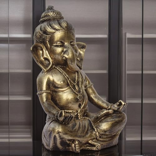 Serene Resin Ganesha Idol - Spiritual Home Decor Showpiece, Meditative Ganesh Ji Murti, 8x5 Inches - Ideal for Prosperity, Peace, and Gifting (Bal Ganpati) — photo — 5 of 9