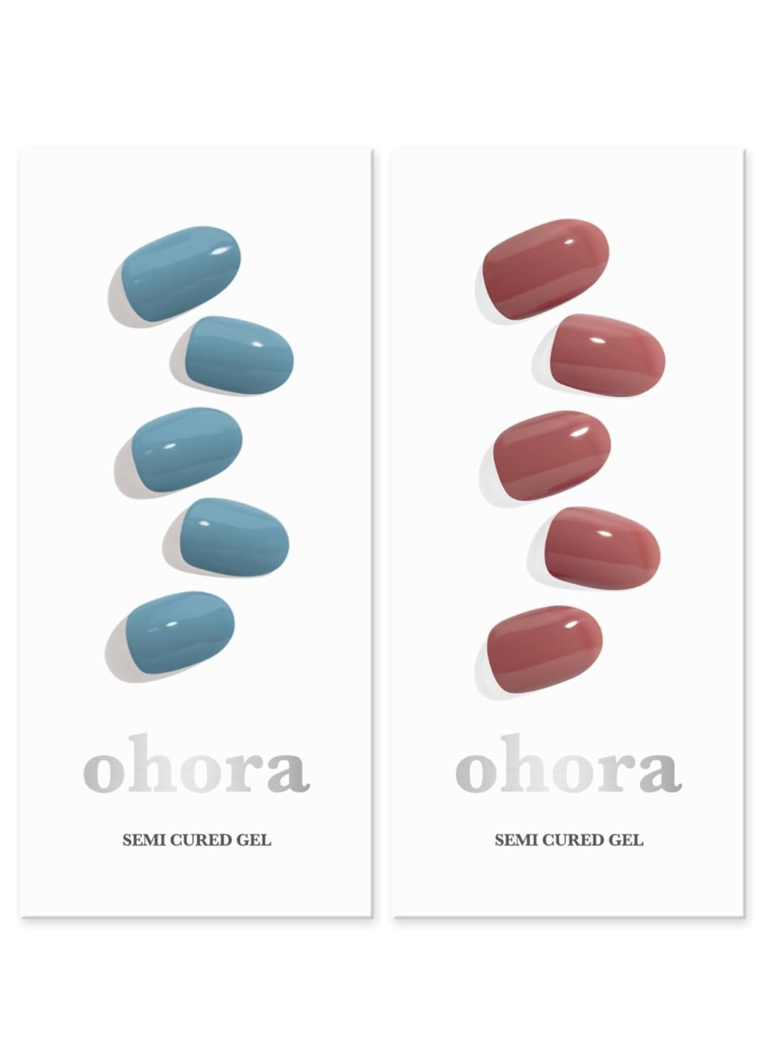 ohora Semi Cured Gel Nail Set of 2 (N Washing Jean & N Cream Rose) - Professional Salon-Quality Nail Care