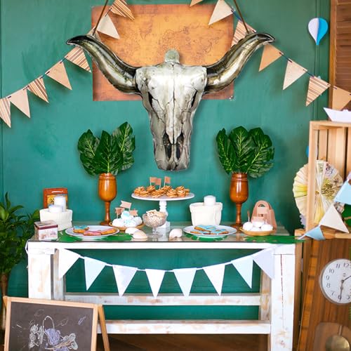Image of Gejoy 3 Pcs Western Party Decorations Long Horn Cow Balloons Cowboy Aluminium Foil Balloon for Cowgirl Decorations Rodeo Balloons Western Party Supplies (Longhorn)