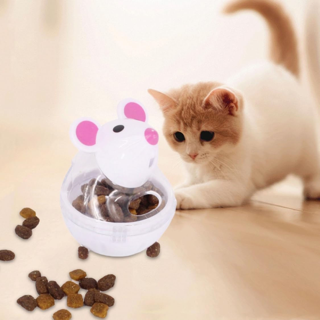 Juguete Alimentador De Juguete para Gatos, 2 Piezas, Dispensador De Comida para Gatos, Alimentador Interactivo De Comida para Gatos, Juguete para Mascotas, Alimentadores Automáticos