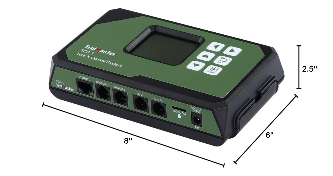 Dimensions of the TrolMaster TCS-1 Tent-X Main Controller