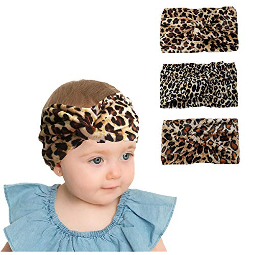 Baby leopard Cross Knot Hair Bands Sports Headbands Turban Headwraps Leopard Print Elastic Headband for Girl Hair Accessories