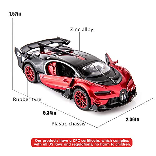 Image of BDTCTK Bugatti Vision GT Supercar 1 /32 Zinc Alloy Die Casting Pull Back Car Model Toy Sound and Light for Boy Girl Gift iE†redia€