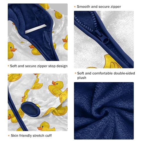 CHIFIGNO Cartoon Ducks White Boys Zip up Jacket Sweatshirt Jacket for Fall Winter 3T3