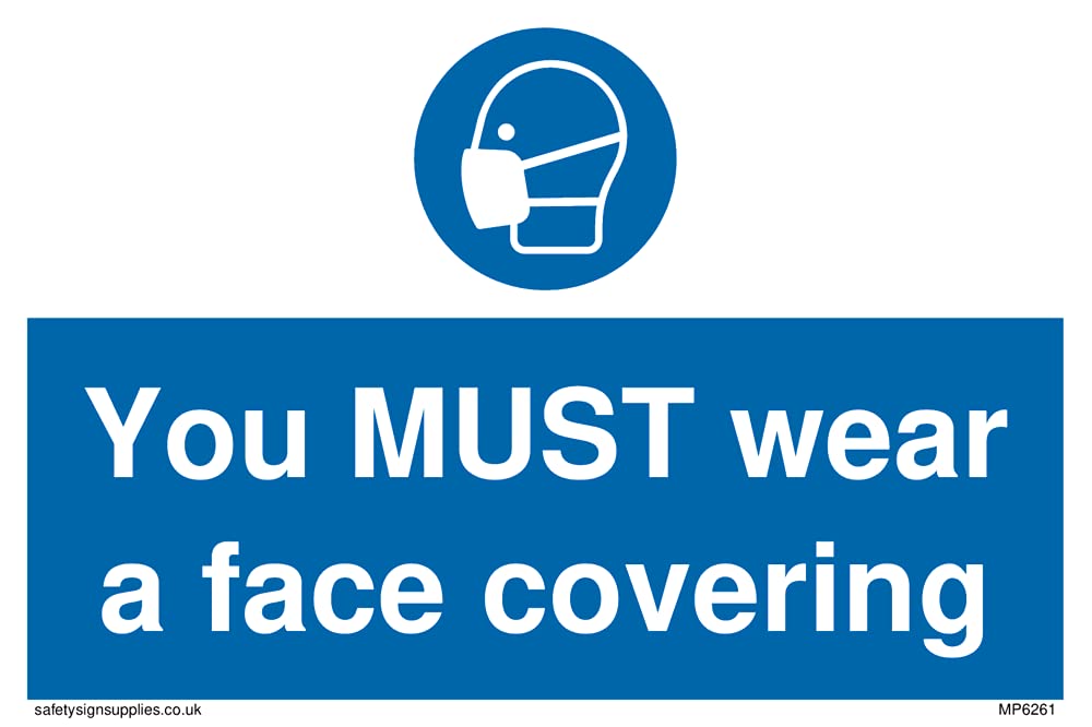 Pack of five - You MUST wear a face covering Sign - 150x100mm - A6L