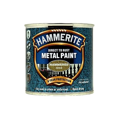 Hammerite Gold Metal Paint for Rusted Surfaces Cover